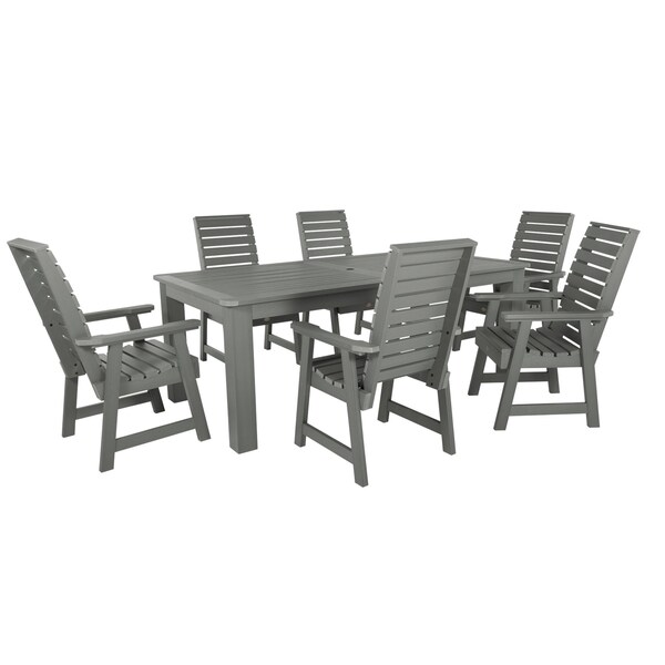 Highwood Usa Weatherly 7pc Rectangular Outdoor Patio Furniture Dining Set 84 x 42 AD-ST7WL1CO5AA-CGE - main